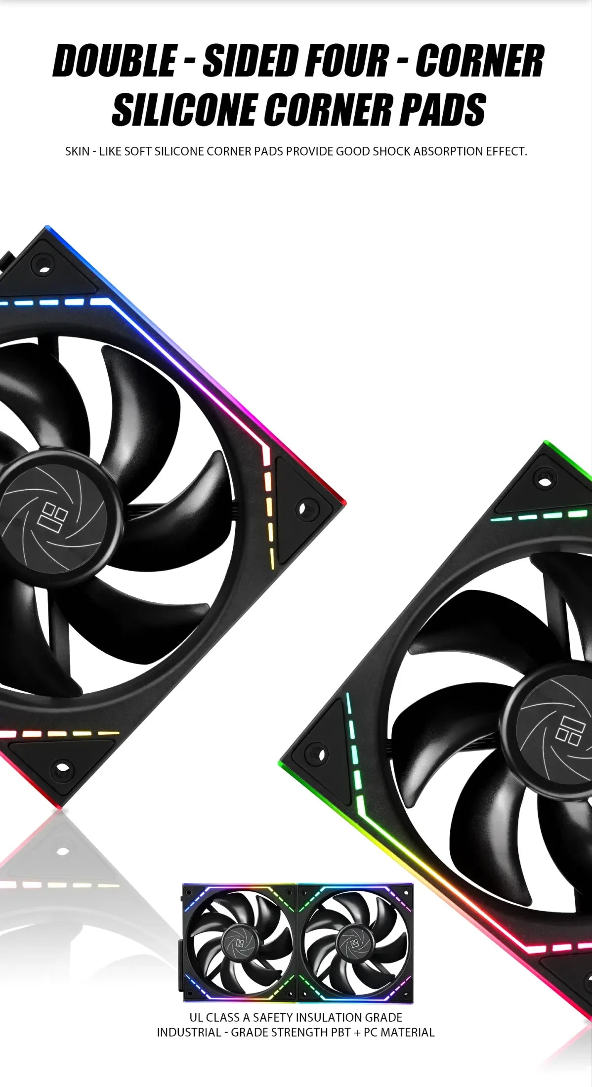 Thermalright TL-M12Q X2 120mm PC Case Cooling Fans, Daisy-Chain | 2000RPM | High Airflow | ARGB | Dual Infinity Mirrors Lighting