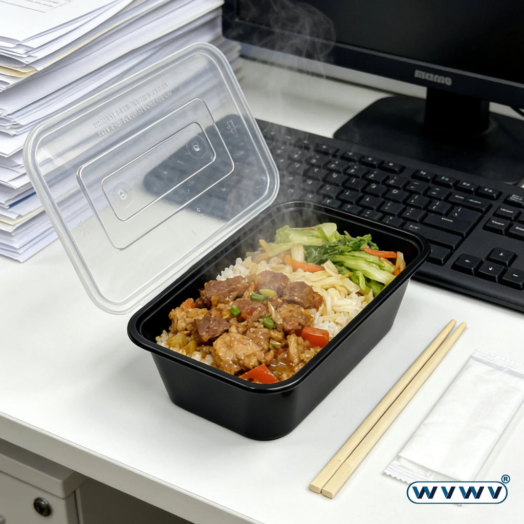 10/50Pcs 20Oz/600Ml Black Lunch Boxes, Food Storage Containers with Lids, Meal Prep Containers, Stackable, Microwaveable, Reusable Food Storage and Lunch Containers, Suitable for Refrigerator Organization, Storing Leftovers,