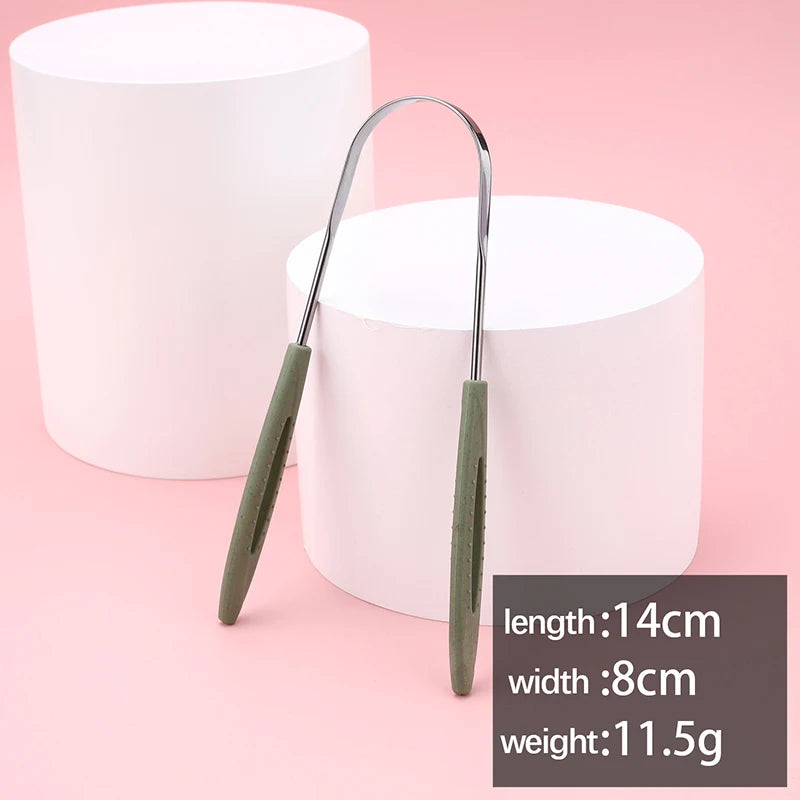 Z. 1PCS Stainless Steel Tongue Scraper Fresh Breath Cleaning Coated Tongue Toothbrush Oral Hygiene U-shaped Metal Tongue Scraper