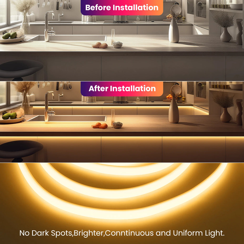 1-20M 220V COB LED Strip 288LEDs/m Outdoor IP65 Waterproof Switch/Dimmable LED Tape Ribbon Neon Lights For Kitchen Room 10 Color