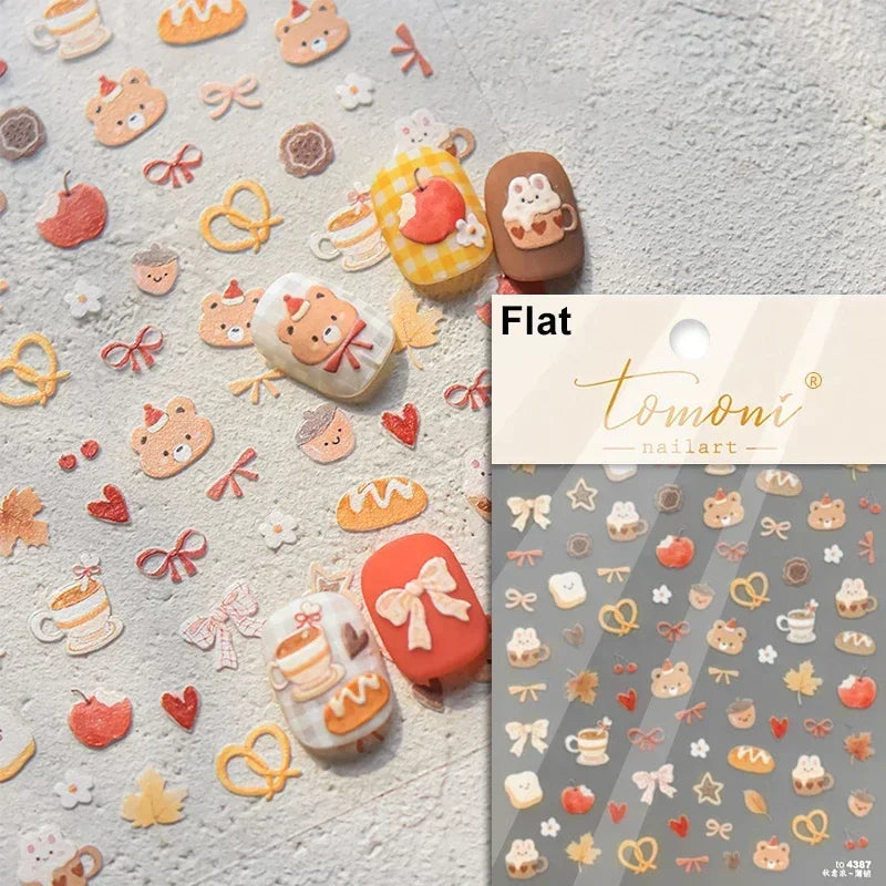 5D Gradient Love Gem Glitter Love Heart Colorful Cat's Eye Rhinestone Soft Self Adhesive Nail Art Stickers Shiny Manicure Decals
