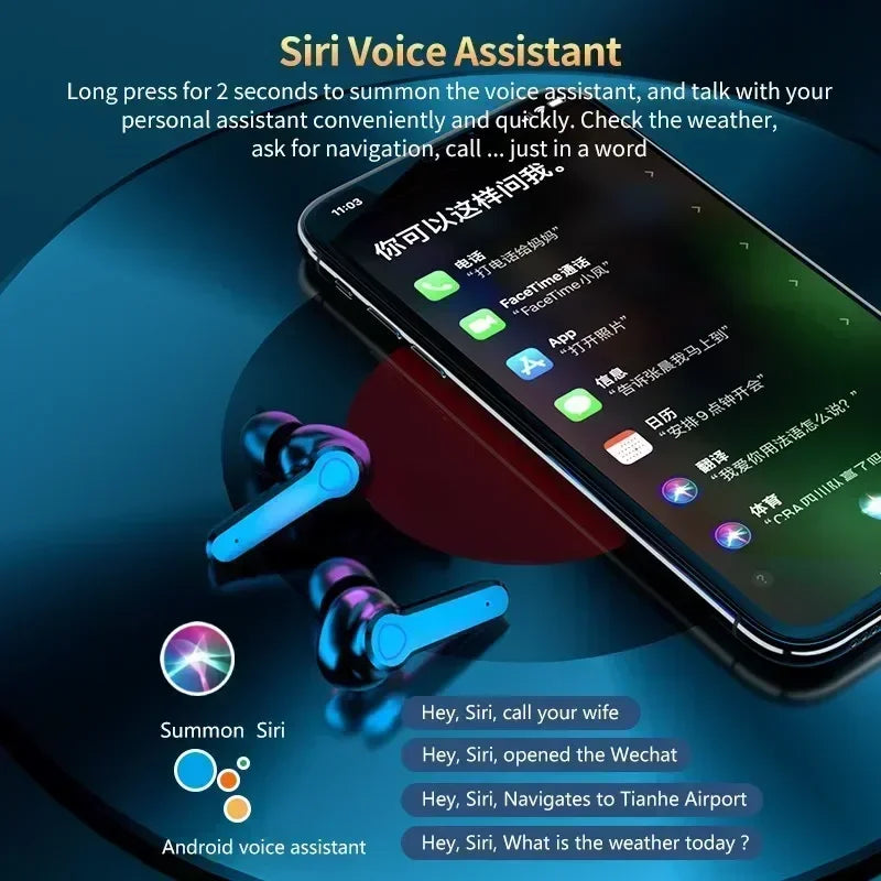 Wireless Gaming Headsets TWS Earphones 9D Stereo Sound Quality Bluetooth Headphones with Microphone for Gaming and Music