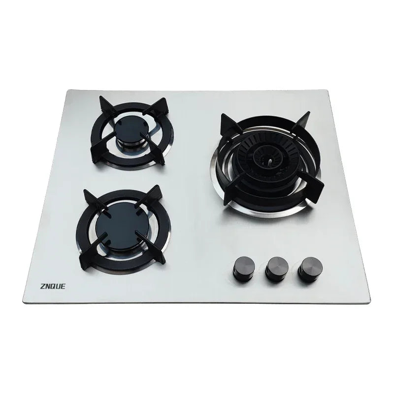 3-Burner Stainless Steel Gas Hob European Style Built-in Natural Gas Kitchen Stove