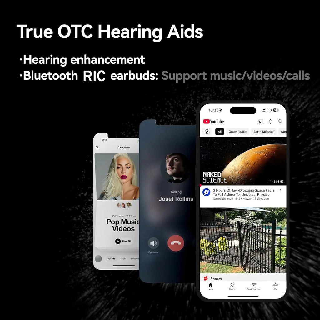 Hearing Aid with Bluetooth 16 CHANNEL Hearing Aids Rechargeable for Deafness High Quality with Noise Cancelling Audifonos