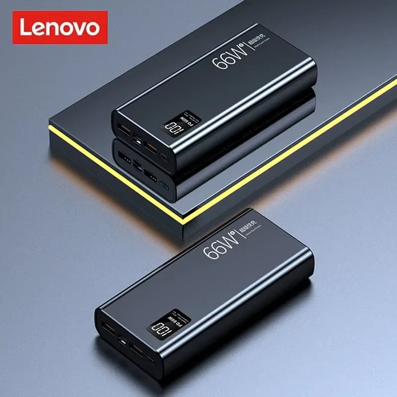 Lenovo 66W Super Fast Charging Power Bank 20000mAh High Capacity Bidirectional Quick Charge Digital Display Mobile Power Source