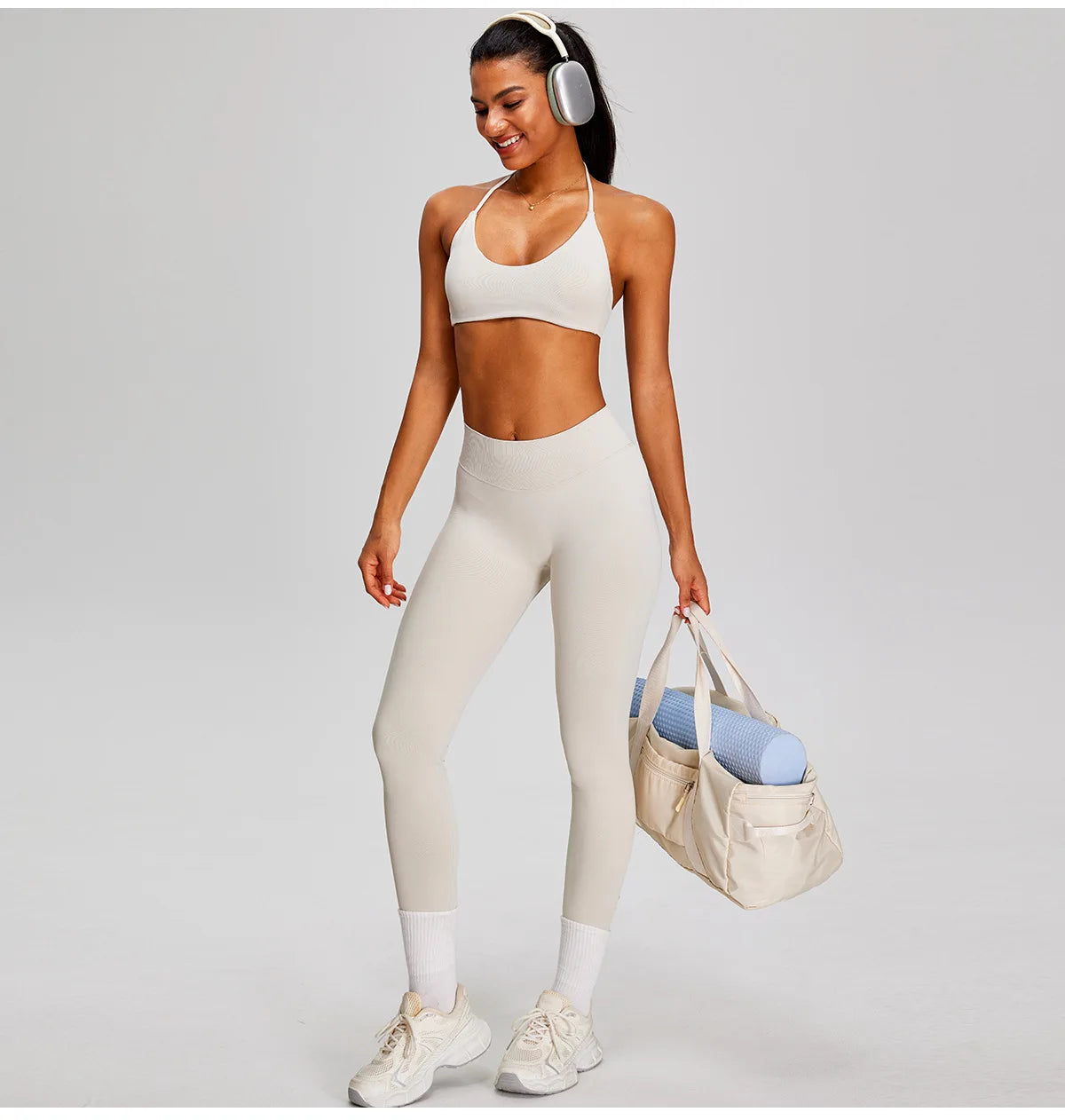 PMW Women Seamless Yoga Set Outdoor Cycling Running Sports Set High Elasticity Lifting Buttocks Quick-Drying Yoga Clothes