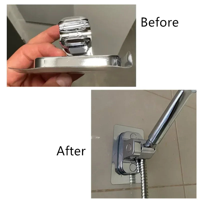 Adjustable Shower Head Holder Wall Mounted Bath Bracket Self-Adhesive Showerhead Handheld Trestle Bathroom Accessories
