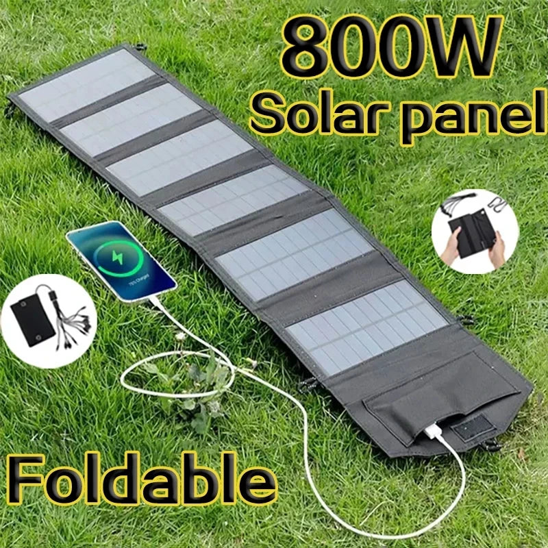 6-Fold 800W Foldable Solar Panel 20W/H Portable Solar Panels Charger USB 5V DC Full Time Power Solar Panel Mobile Power Supply