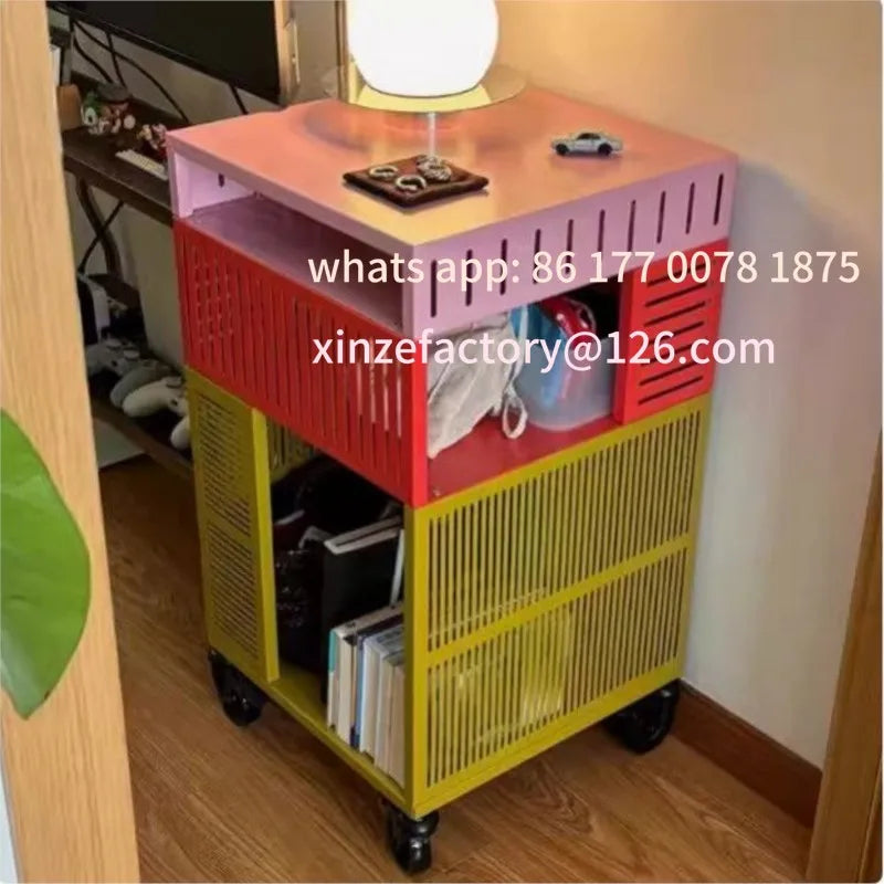 Customizable Metal Storage Cabinet with Wheels, Suitable for Bedroom, Living Room, Office, Modern Design Storage