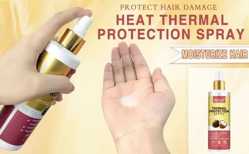 GOIPLE Coconut Thermal Protector Spray Hair Protectant Paraben Dye Free Protects Heat Damage Suitable for Men & Women Daily Care