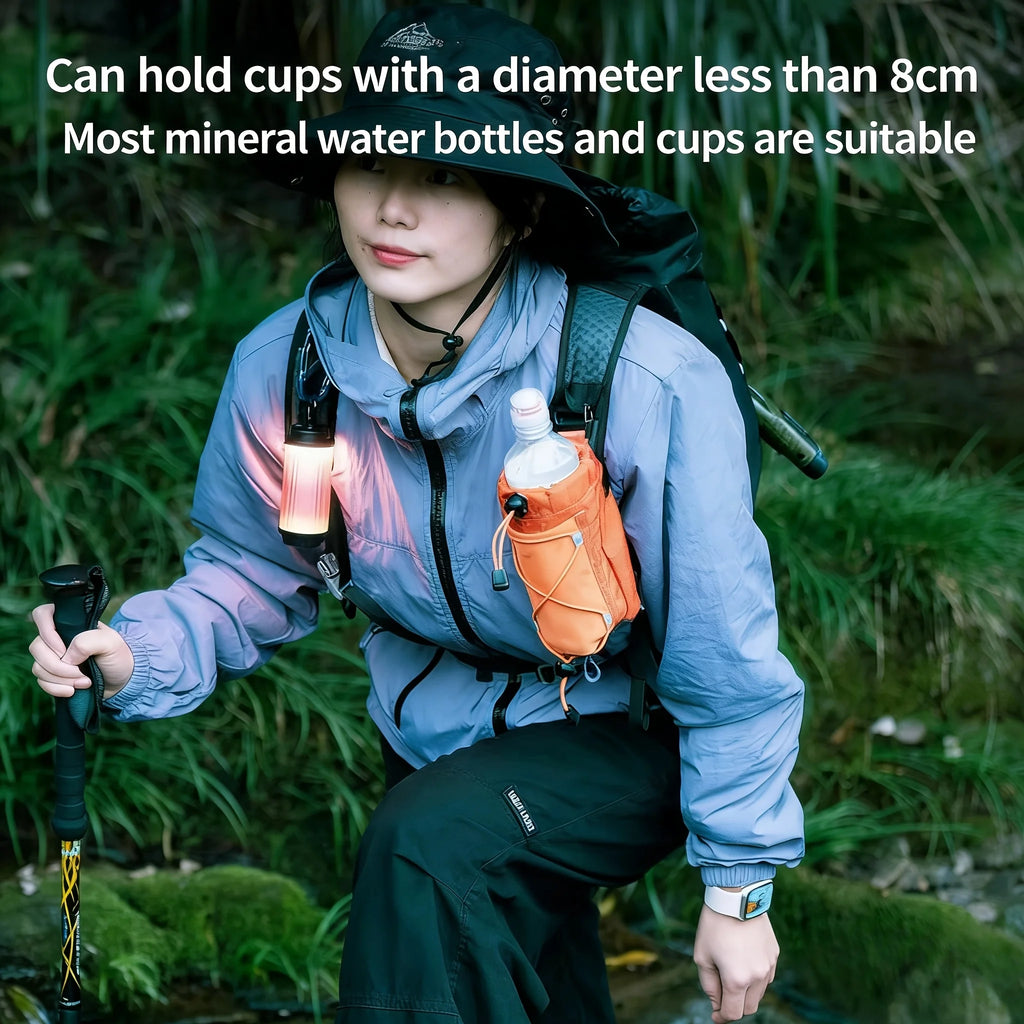 Multifunctional Outdoor Waist Pack for Water Bottle with Secure Hook Design Breathable Durable for Hiking Camping Unisex
