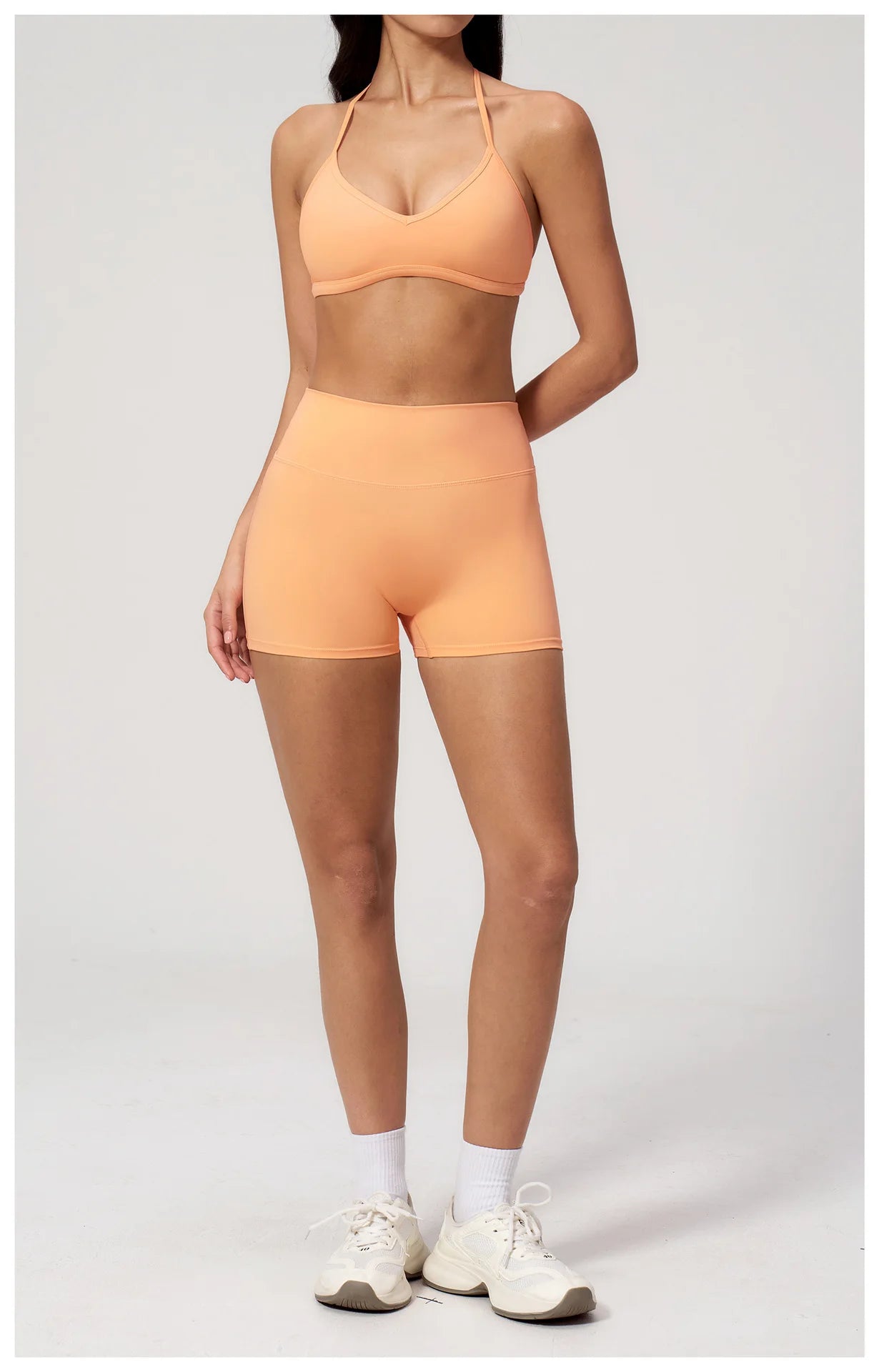 2 Pieces Yoga Set Women Tracksuit Backless Halter Tops High Waist Shorts Gym Suits Fitness Sportswear Workout Sets Athletic Wear