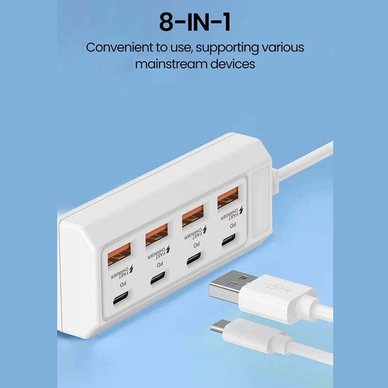 25W Multi Ports USB Type C Charger Wall Charger USB Fast Charging Travel Socket Universal Phone Adapter