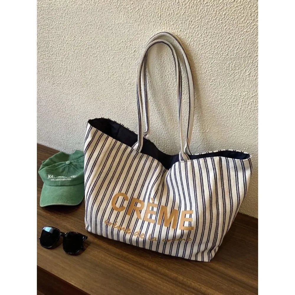 Large, Medium, Small Size French Large Capacity Folding Tote Bag, Fashionable Handheld Commuting Travel Waterproof Nylon Bag