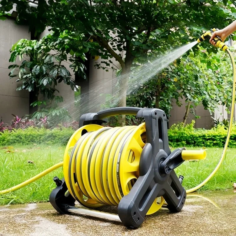 Garden Water Hose Reel Kit Equipped with High‑Pressure Water Gun for Car Cleaning Lawn Irrigation Outdoor Watering Work