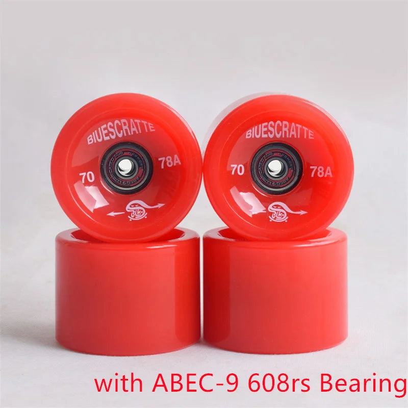 4pcs 70mm 51mm 80 duro Longboard Wheel for 70mm Skateboard Tire 80A Durable Elastic PU Ruedas for Road Street Skate Board Rodas
