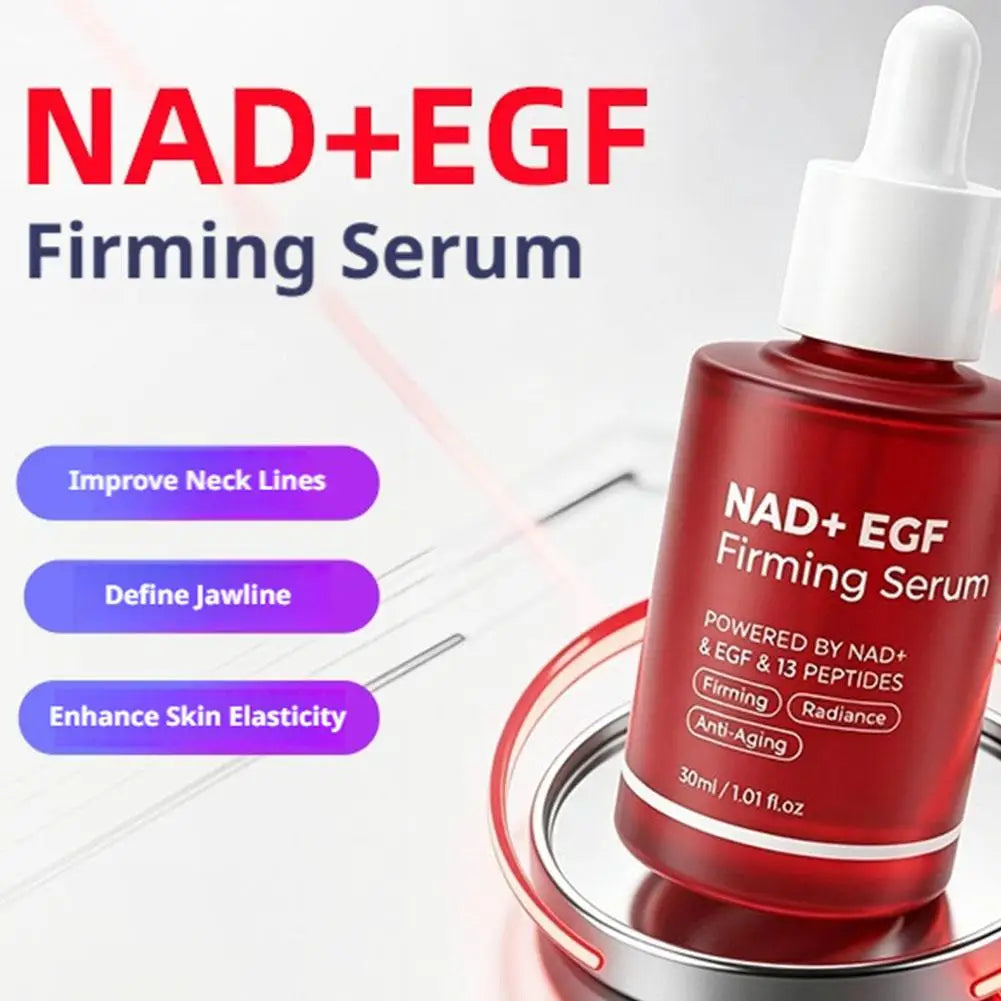 30ml NAD+ EGF Firming Serum 13 Peptides Radiance Anti-Aging Brighten Skin Tone Essence Improve Skin Elasticity Fine Lines Serum