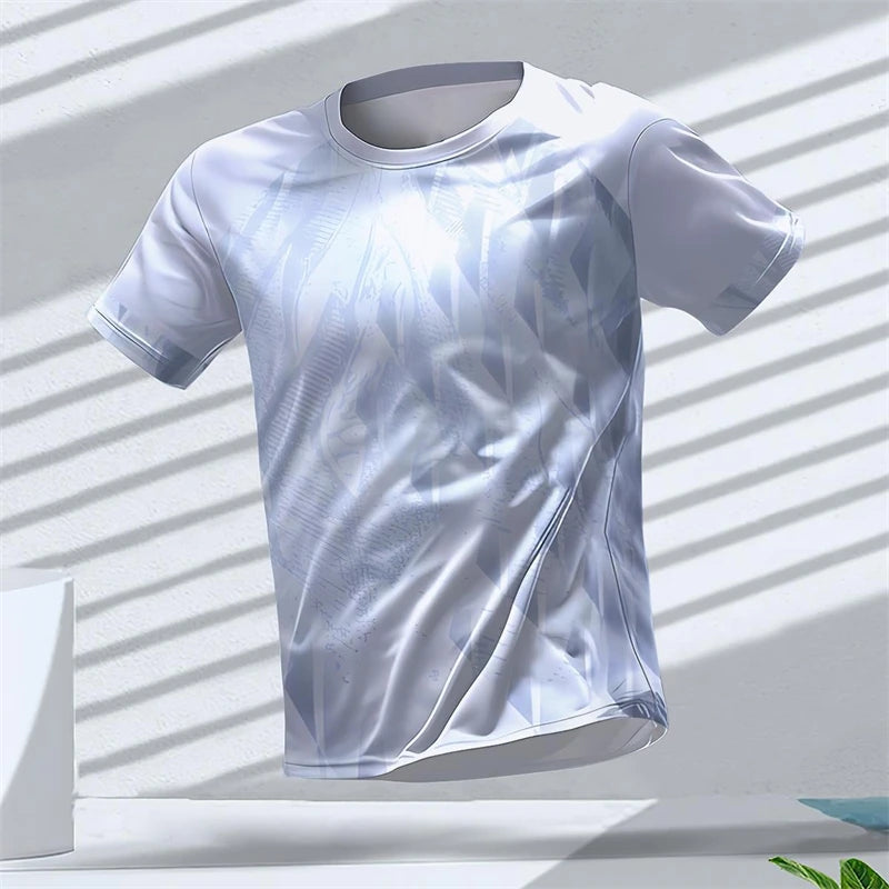Geometric Graphic 3D Printed Sports T Shirts Summer Casual Running Table Tennis T-shirts Trendy Streetwear Mens Tees Fashion