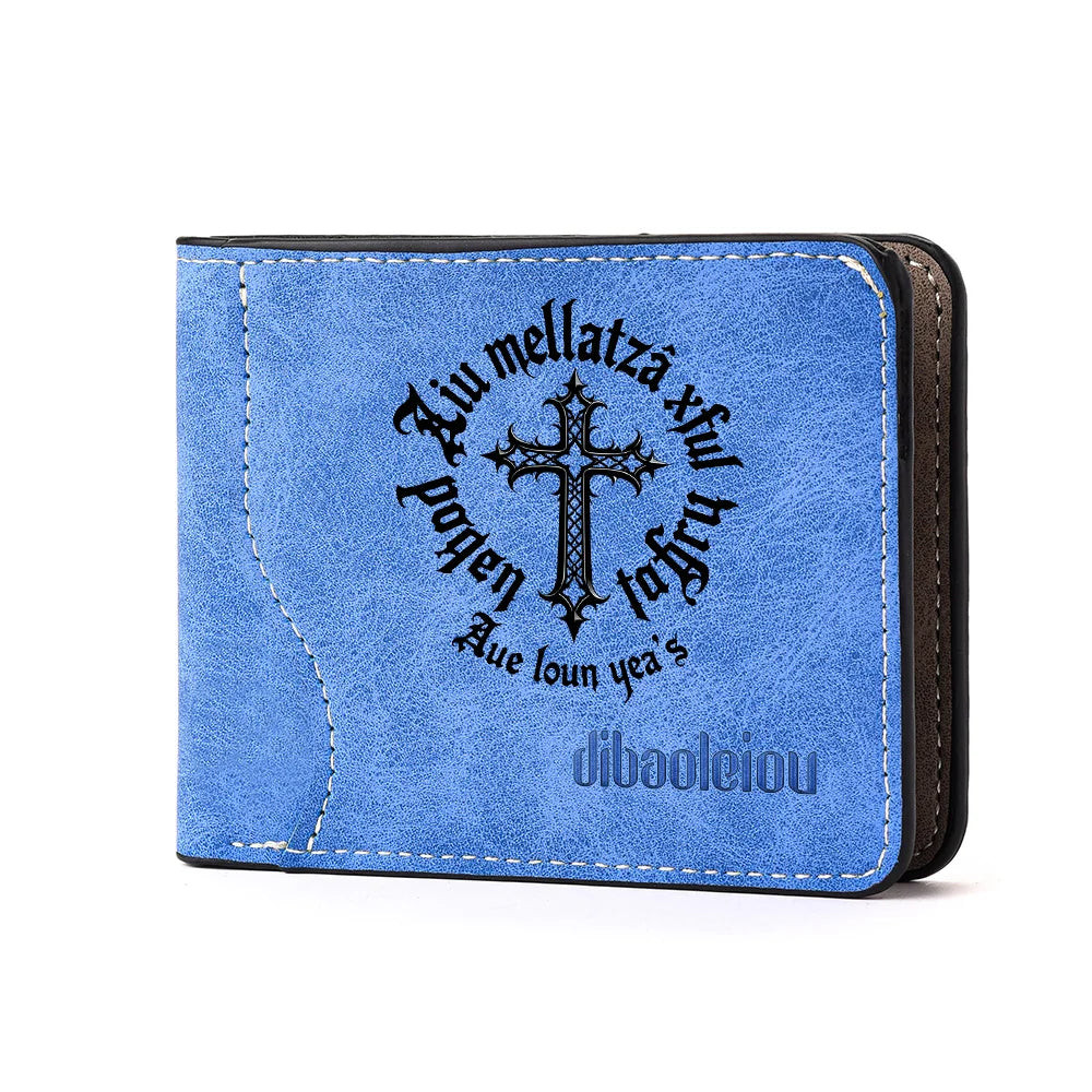 Men's Fashionable Minimalist Short Wallet Personalized PU Leather Design Compact Card Holder for Men