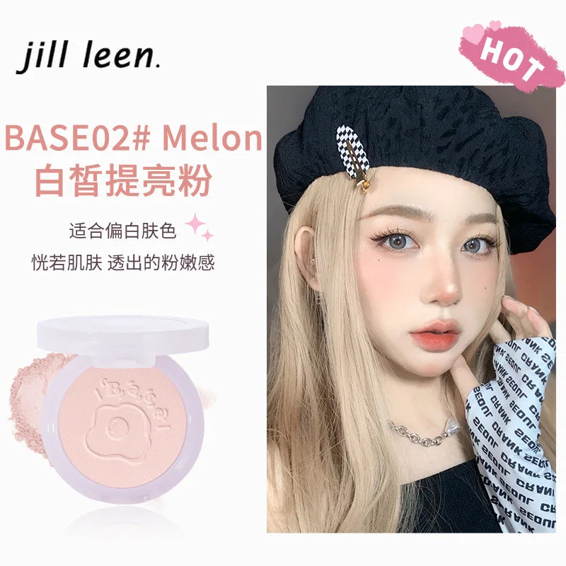 JILL LEEN Monochrome Colorful Soft Mist Blush Disc Highlight Grooming Peach Gills Purple Matte Brightening Expansion Color