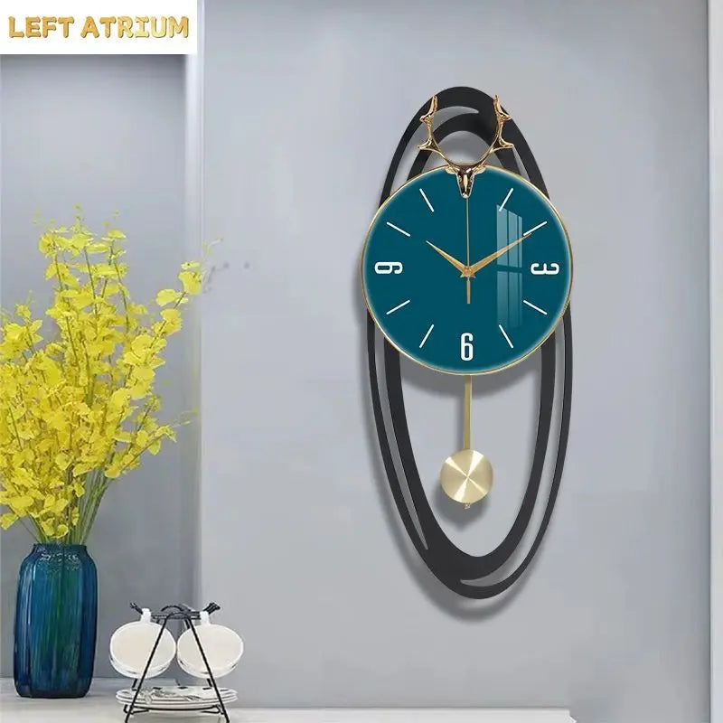 Creative trend  home fashion wall hanging clock Modern simple light luxury living room atmosphere hanging clock wall decoration