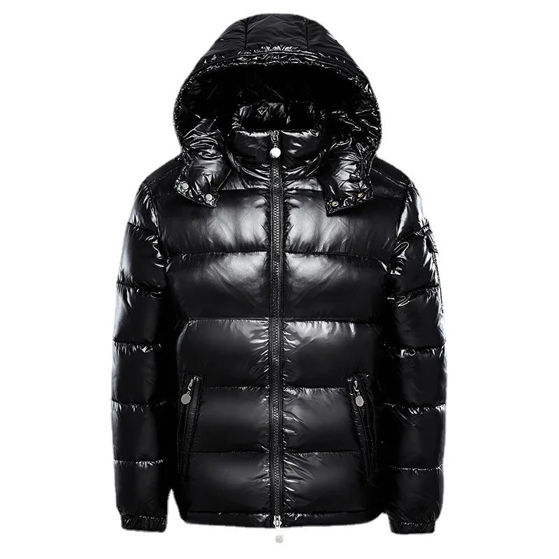 2026 Fashion Waterproof Short Cotton Jackets Men's Black Lightweight Snow Parkas High Quality Glossy Parkas Winter Jackets Male