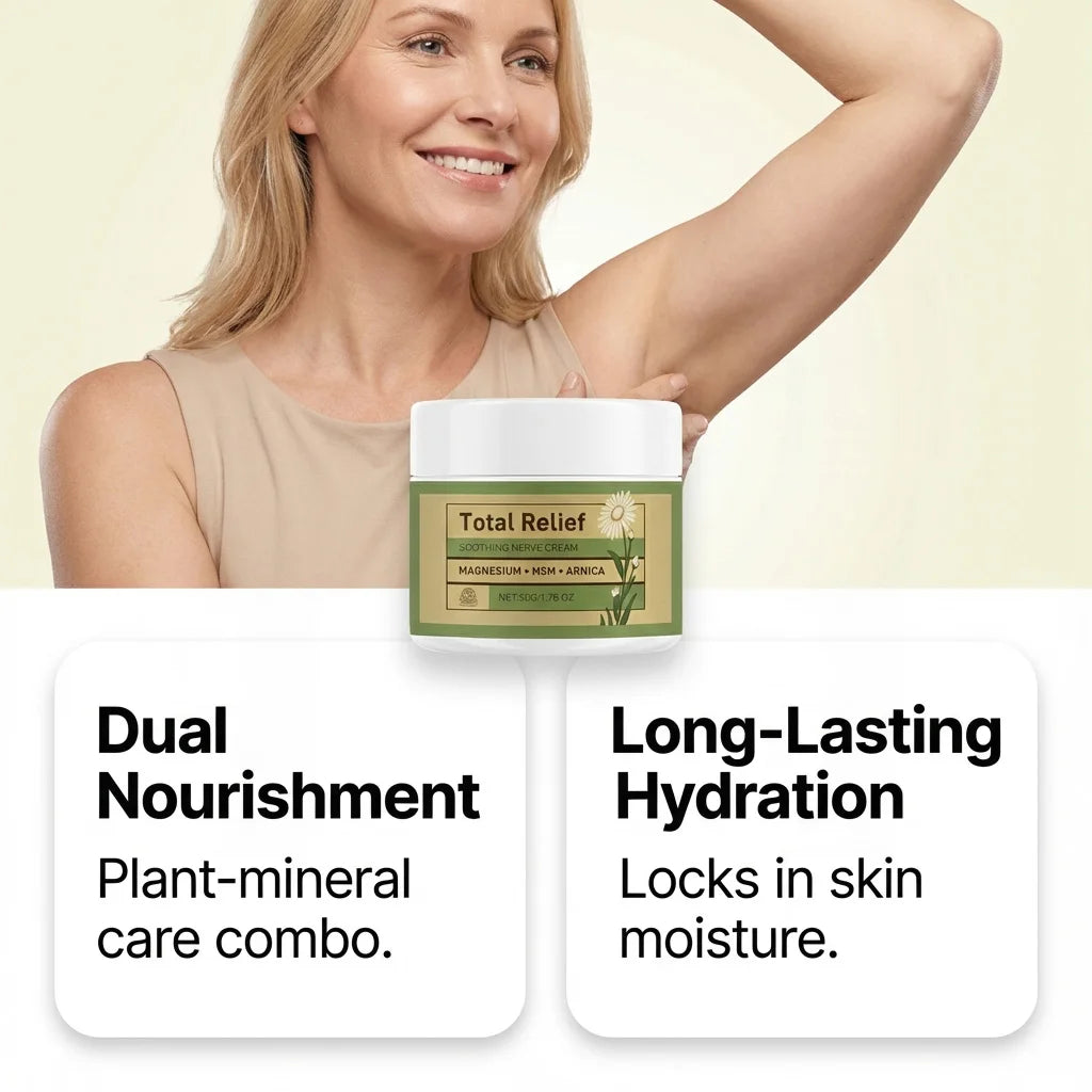 50G Nerve Cream Magnesium MSM&Arnica Formula for Muscle Tension Fatigue Deep Hydrating Body Cream for All Skin Type Non-Greasy