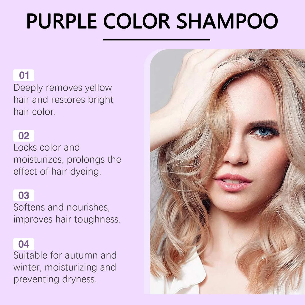 Purple Shampoo For Hair Care After Dyeing Deep Hydration Nourishing Scalp Long Lasting Lock Color Smoothing Hair Frizz Control