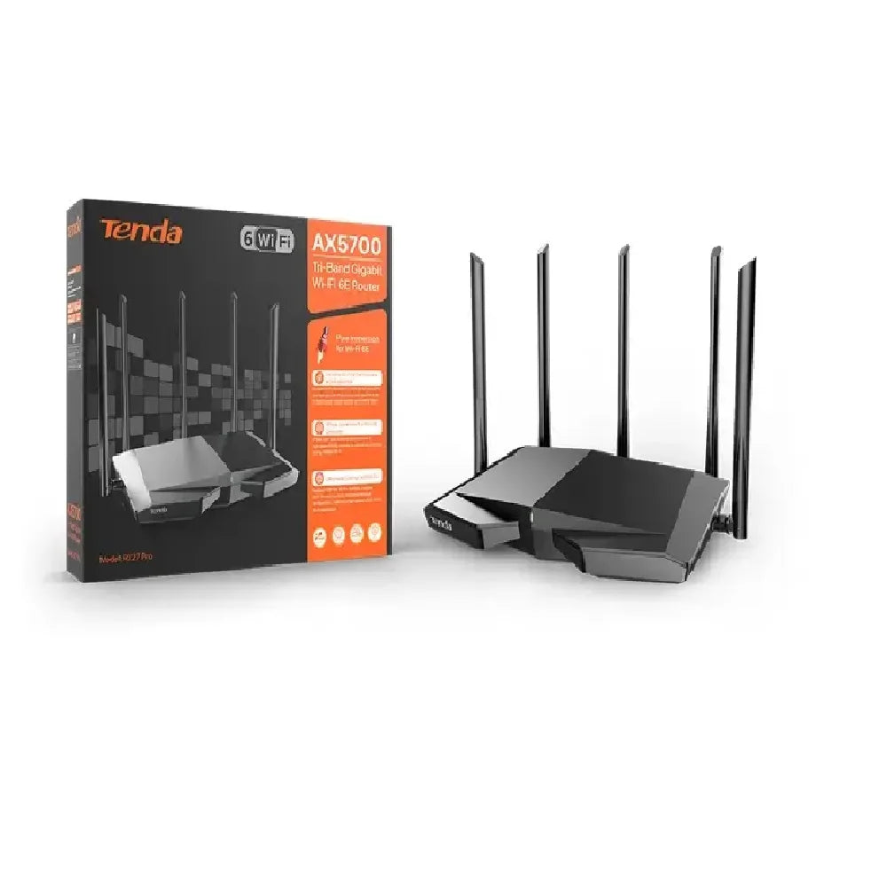Tenda WiFi6 Router AX5700 2.4G&5G&6Ghz Full Gigabit Wi-Fi 6E Router 1.7Ghz CPU MU-MIMO Mesh Repeater AX3000 Wifi Router Amplifie