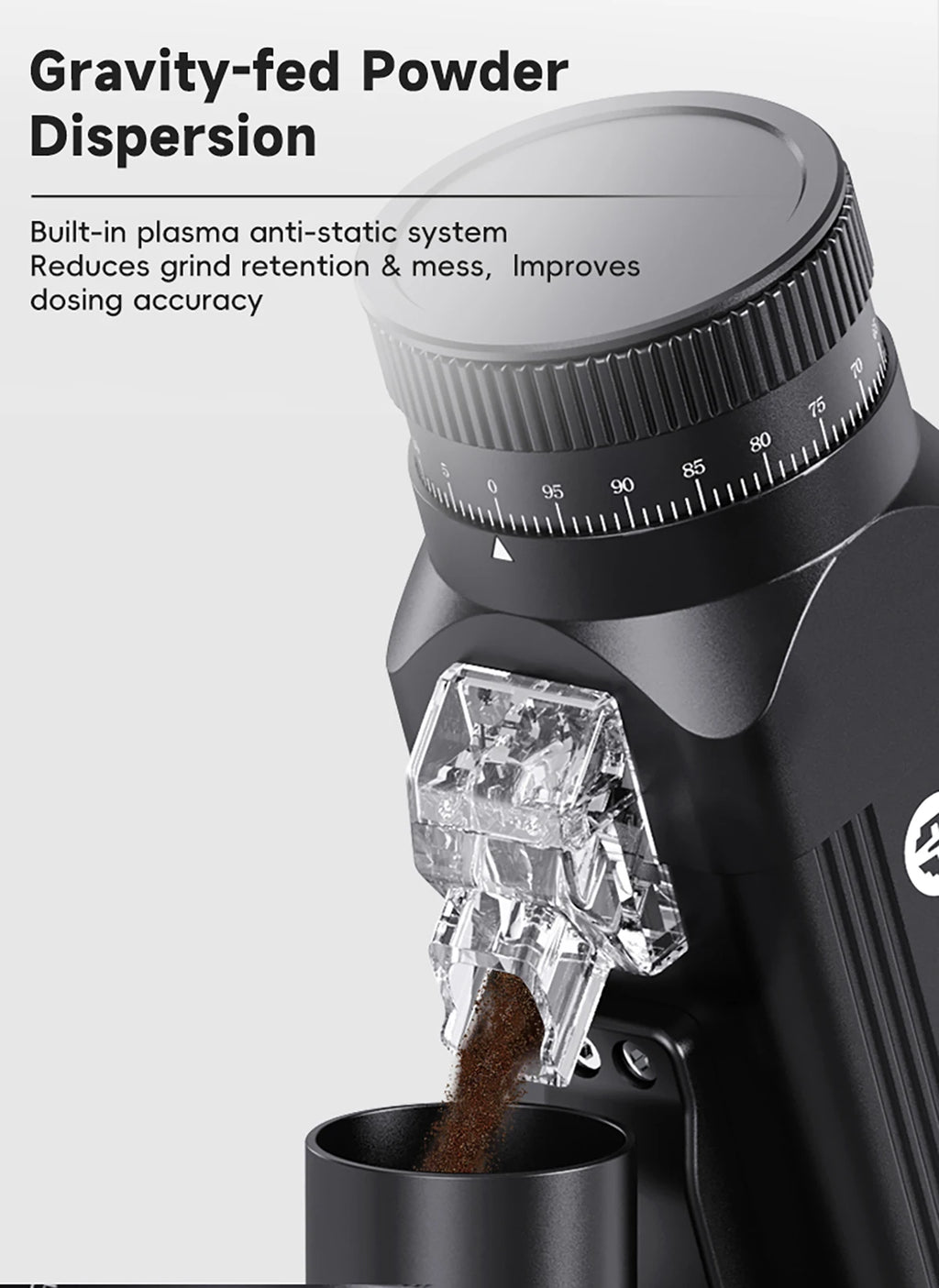 STARSEEKER E64 Electric Coffee Grinder Home 64mm Titanium Plated Flat Burr 1800RPM For Espresso Coffee Bean Stepless Adjustment
