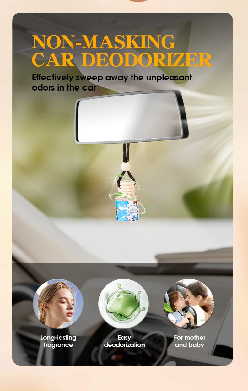 Car Air Freshener Hanging Perfume Bottle Cookies & Cream Cherry Luxe Dreamy Treats Scent Auto Rearview Mirror Pendant Deodorant