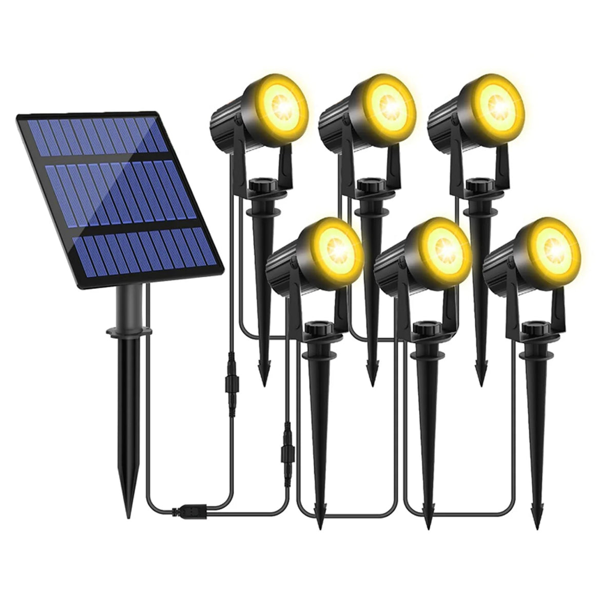 1/2/4/6 LEDs Outdoor Solar Light IP65 3000K Garden Landscape Pathway Wall Lamp for Tree Decor Yard Street Solar Lawn Spotlight
