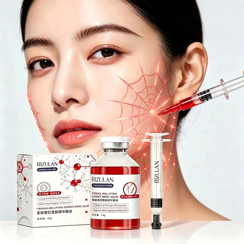 V Face Shaping Serum Lifting Tightening Facial Essence Slim Jawline Reduce Puffy Cheeks Spider Silk Mask