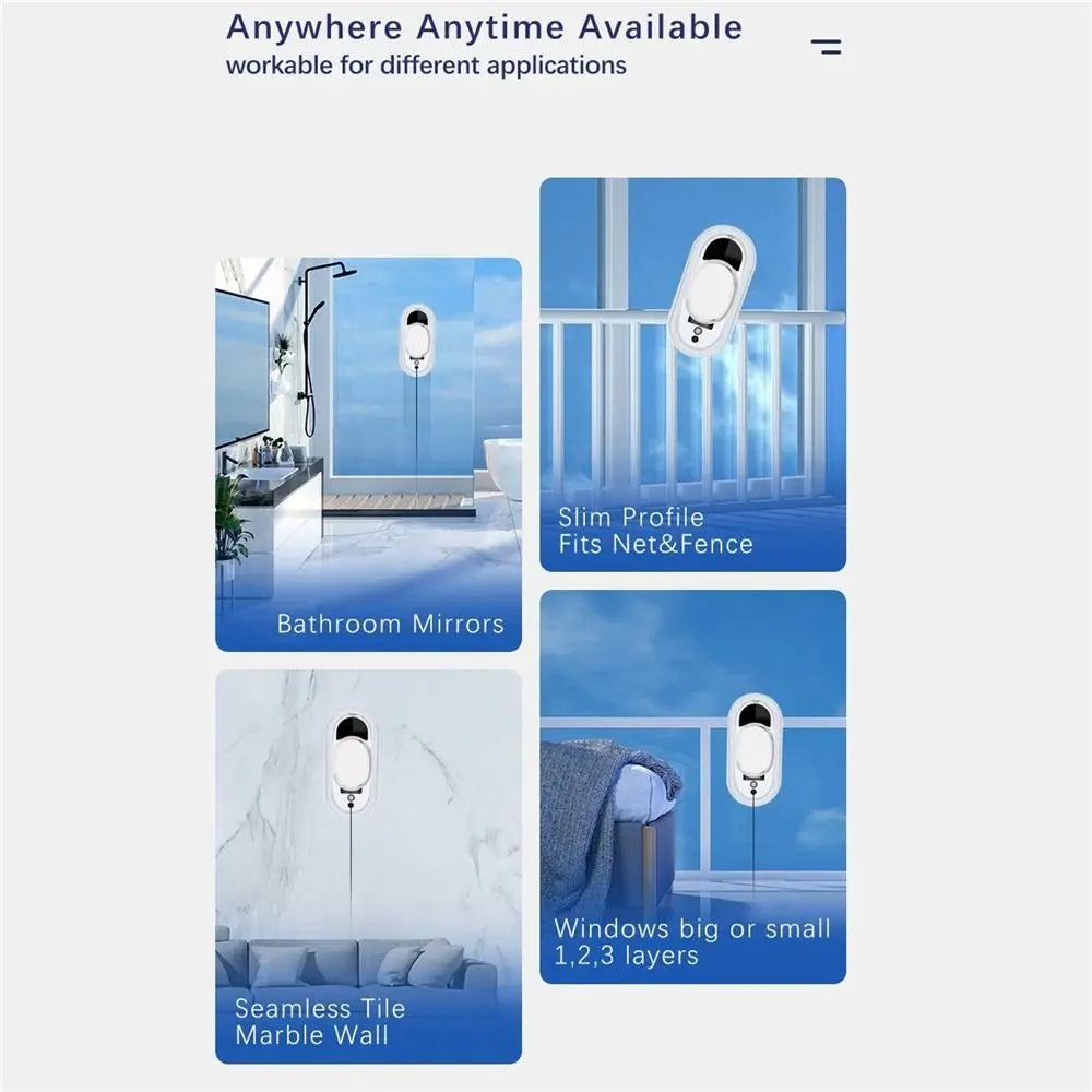 Remote Control Robot Glass Cleaner Intelligent Navigation 10 Cleaning Cloths Window Cleaning Robot 3 Cleaning Modes