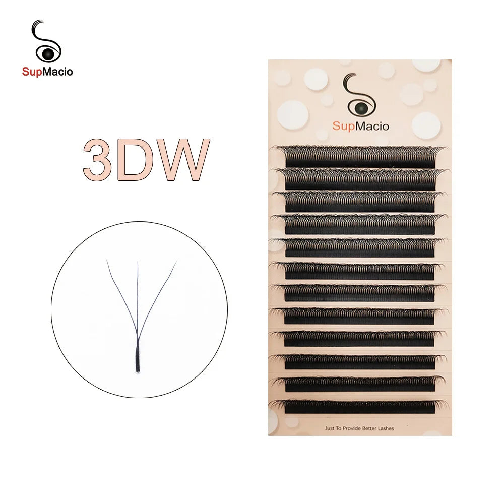 SUPMACIO 0.10mm 2d/3d/4d/5d W Eyelashes Extensions YY Lashes 0,10mm Premade Volume Fans ресницы для наращиван