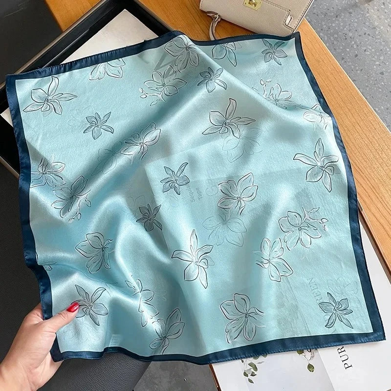 Nature Silk Neck Scarves Lady Foulard Lovely Strawberry Print 100% Real Silk Square Scarf for Women Bag Ribbon Hairband Kerchief