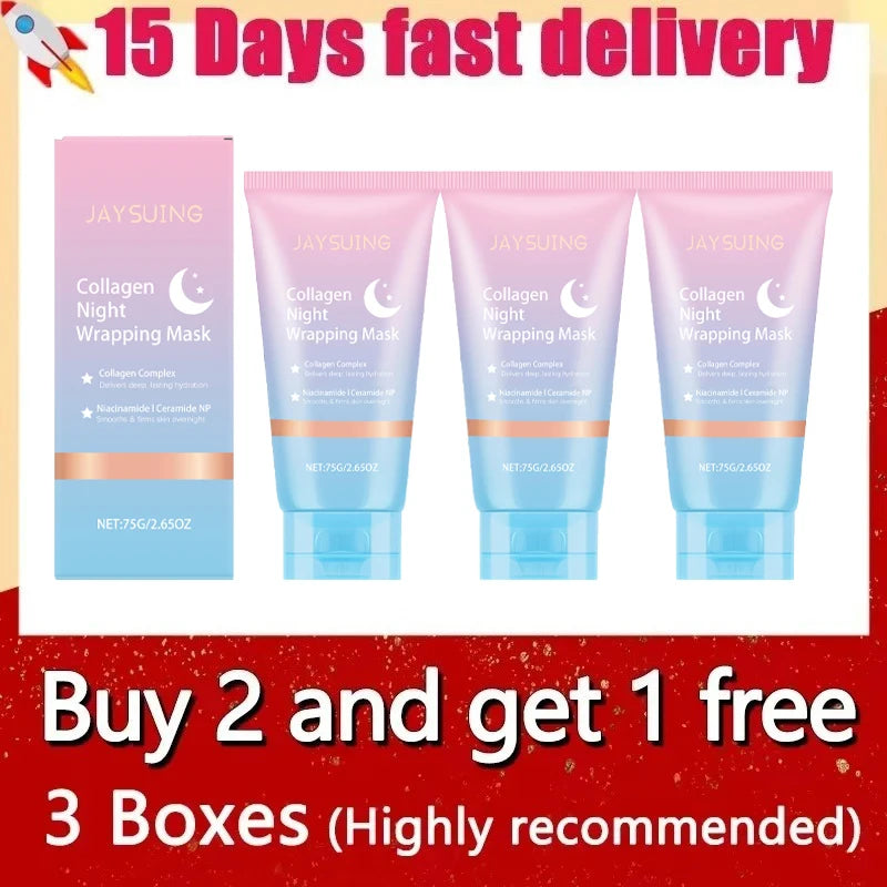 Collagen Night Wrapping Peel Off Mask Overnight Hydration Firming Skin Brightening Pore Refining Korean Daily Facial Care Mask