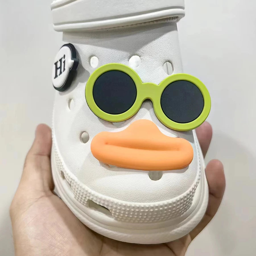 6Pcs Set Funny Face PVC Sausage Mouth Charms for Clogs Summer Sandals Buckle DIY Gift Shoes Accessories Cartoon Cute