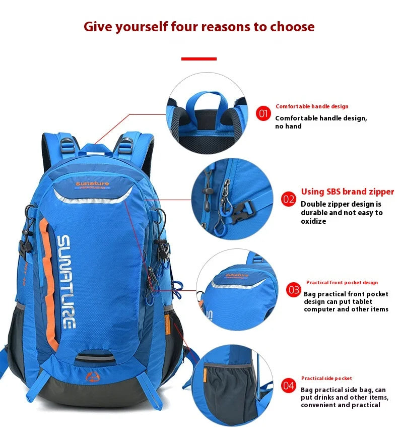 Travel Hiking Backpack 40L Trekking Bag Men Women Durable Outdoor Sports Daypack for Climbing Mountaineering Fishing Bicycle