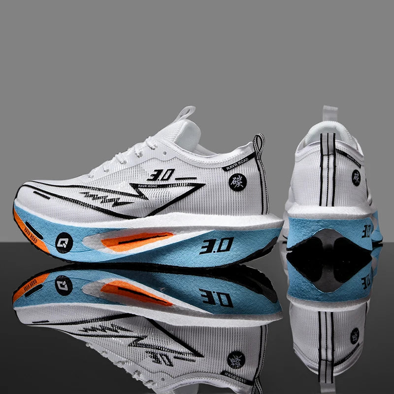 Men's Carbon Board Sneakers Anti-slip Cushioned Comfortable Racing Training Running Shoes Mesh Tennis Shoes Casual for Women - Beauty