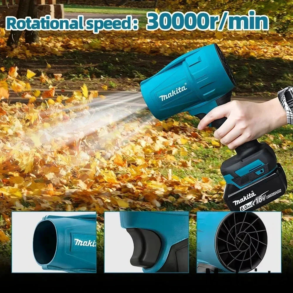 Makita 30000RPM Violent Blower Turbo Jet Fan Electric Air Duster Wind Speed Turbo 18VBattery Rechargeable With Light Car Cleanin