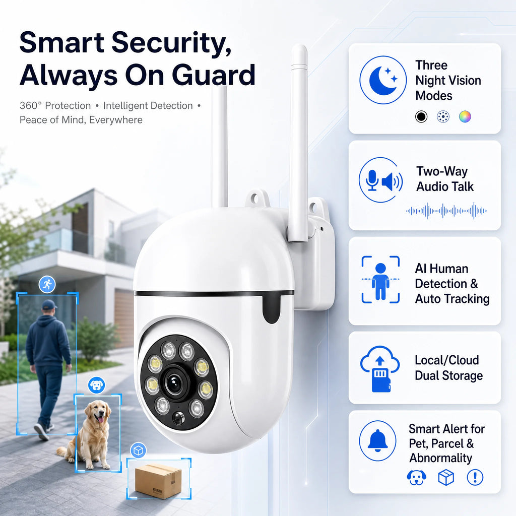 Ease Life App 5G/2.4G WiFi,4MP,IP54,E27 Light Bulb Security Camera Indoor Outdoor Wireless  Color Night Vision Motion Detection