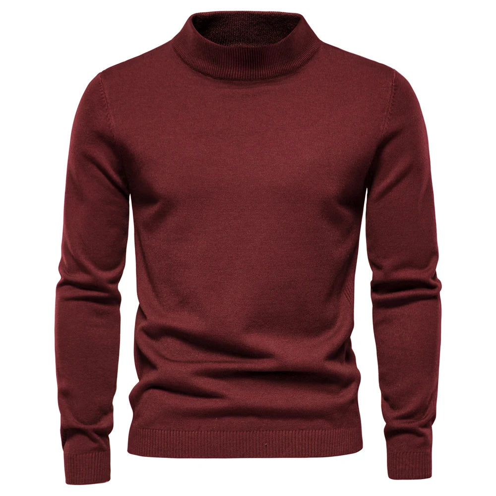 New Winter Turtleneck Thick Mens Sweaters Casual Turtle Neck Solid Color Quality Warm Slim Turtleneck Sweaters Pullover Men