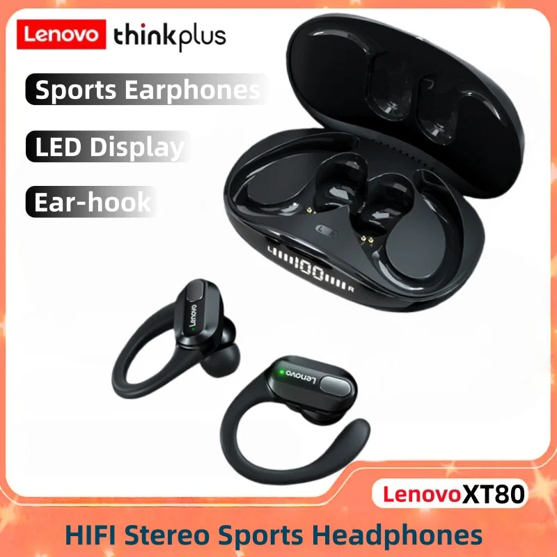 Lenovo XT80 Bluetooth Wireless Earbuds ENC Call Noise Reduction HiFi Stereo Touch Control Type-C Charge Sports Headset with Mic