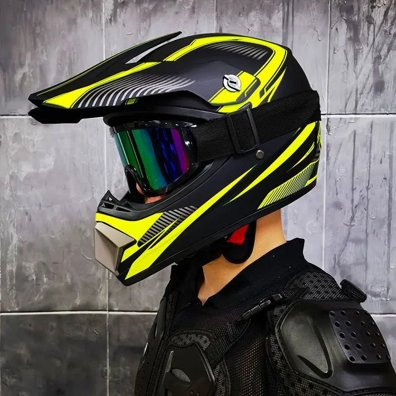 ORZ-Motocross Helmet Off Road Dirt Bike ATV MX Racing Helmet DOT Approved for Adults