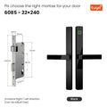 Smart Fingerprint Door Lock 34mm Ultra Narrow No Drilling Replacement TTLock App Anti Peep Password IC Key For Sliding Doors