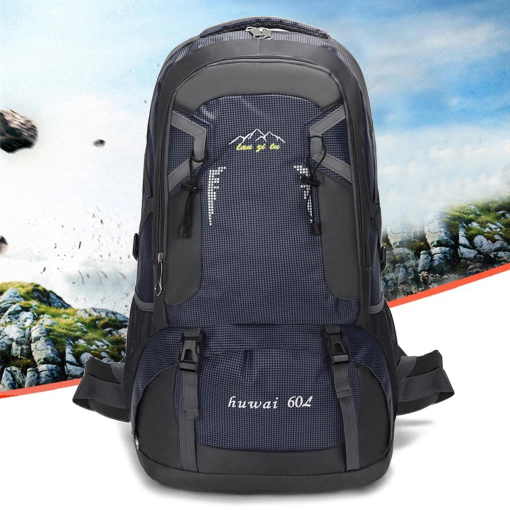 60L Backpack Outdoor Large Capacity Waterproof Rucksack Climbing Pack Zippered Portable Lightweight Bag