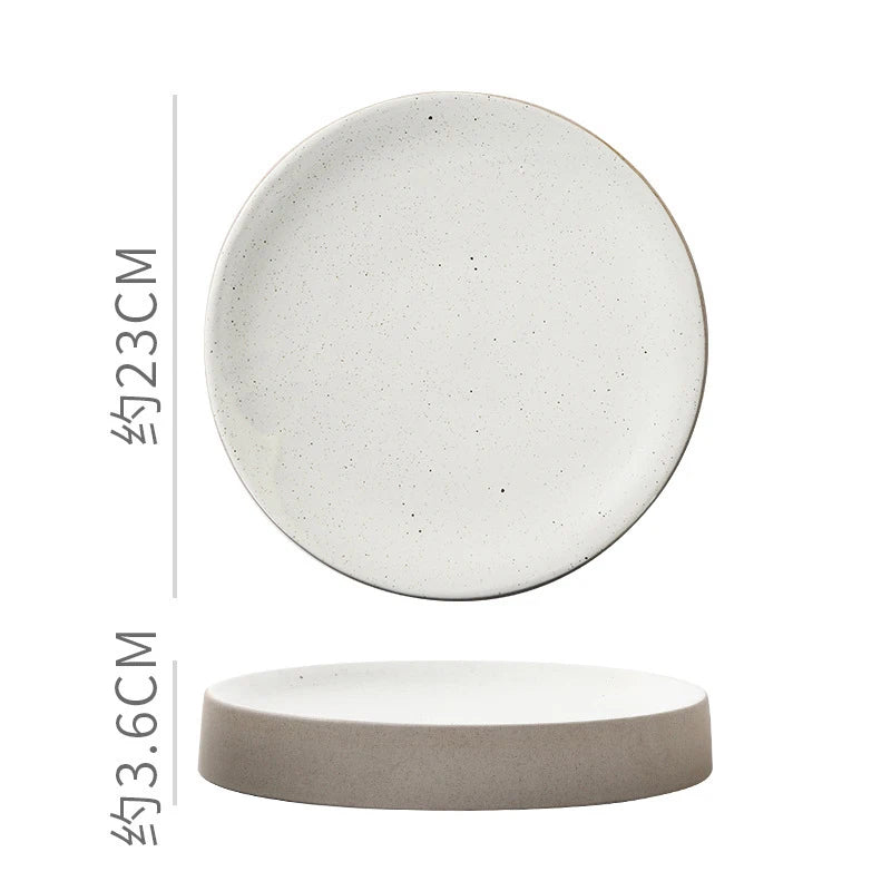 Vintage Round Ceramic Plate Creative Dessert Dim Sum Plate Pastry Plate Steak Plates Sushi Plates Molecular Cuisine Tableware