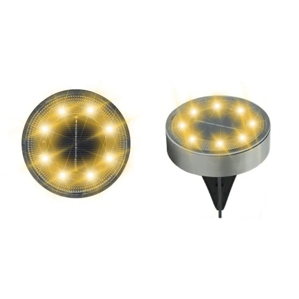 8 LED Outdoor Solar Light IP68 Waterproof Stainless Steel Buried Garden Light LED Lighting Auto on/Off LED Ground Lamp
