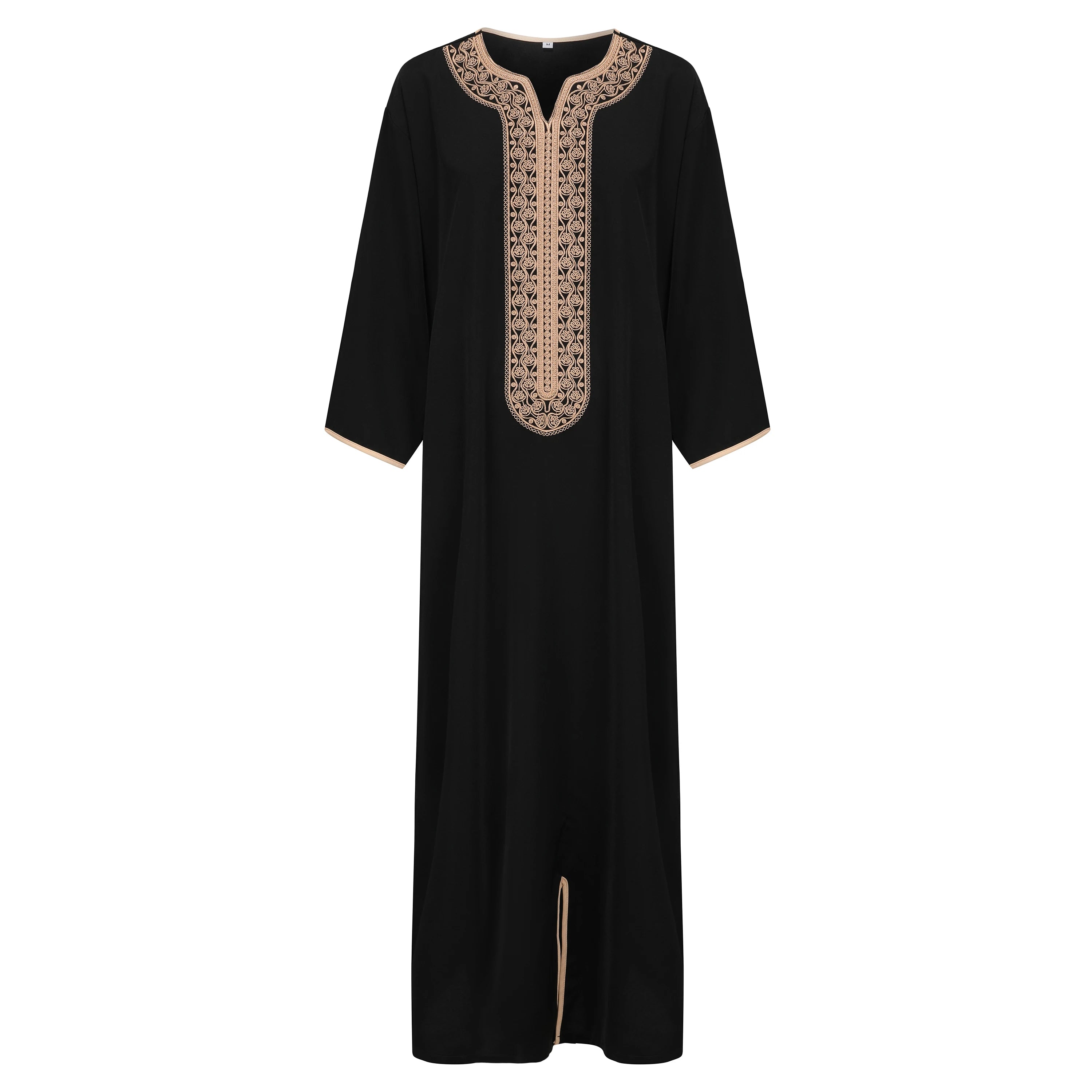 Islam Kaftan Muslim Men Clothing Moroccan Caftan Hand Embroidered Loose and Breathable Djellaba Abaya Thobe for Men Summer 2024